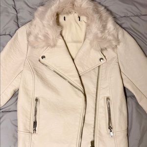 Leather jacket with fur brand new